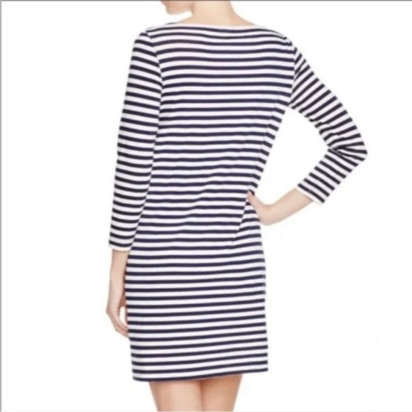Tory Burch Floral Stripe Cotton Shift Dress.  SZ M - Picture 2 of 7